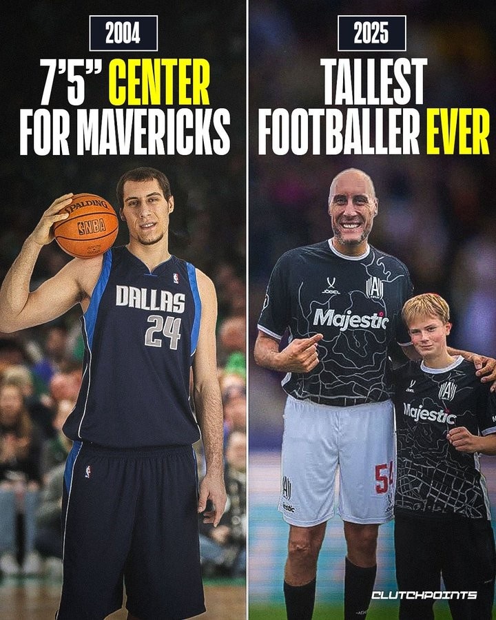 足篮两开花！2米26前NBA中锋转行踢足球 40岁上演职业联赛首秀