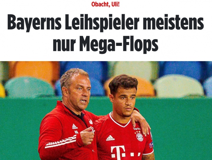 图片报盘点近10年拜仁租借交易：仅科曼&戴尔为顶级交易，5人失败