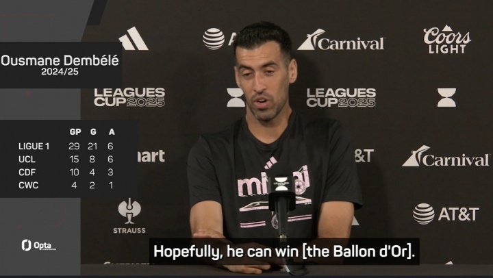 布斯克茨：希望登贝莱夺得金球奖，但很明显一些巴萨球员也配得上