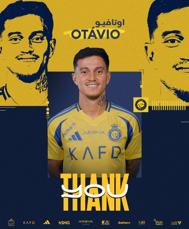 利雅得胜利官方：30岁葡萄牙中场奥塔维奥离队，加盟库迪西亚