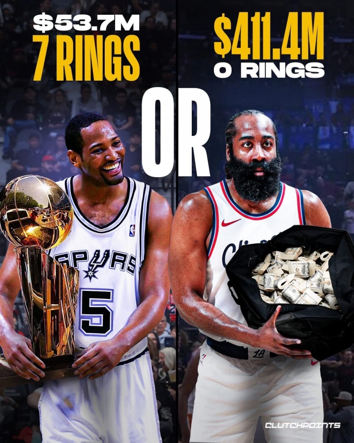 更想有谁的生涯？贝弗利：哈登的 霍里冠军比乔丹多但没人认识