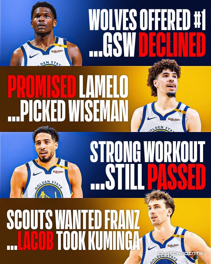 作孽啊！勇士选秀的失误：不要华子！骗了三球！放弃哈利小瓦