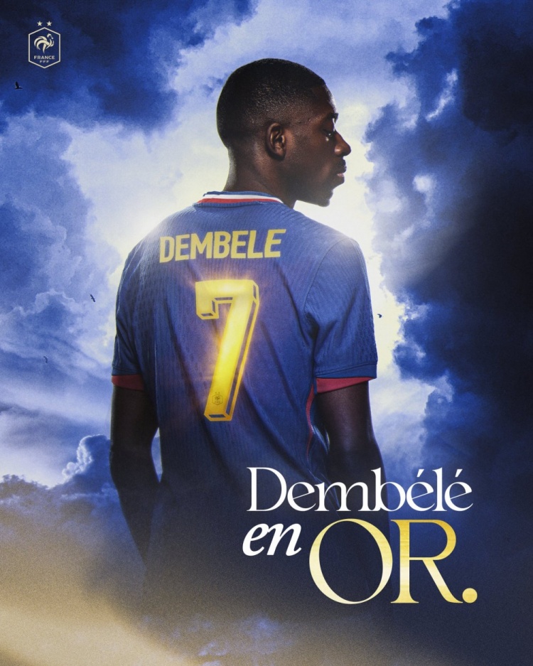 致敬金球先生🫡！法国国家队推出登贝莱专属限量版金球球衣