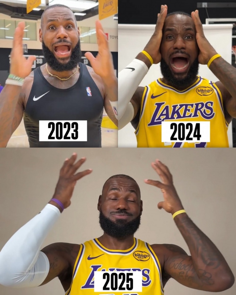 😱→🤯！詹姆斯媒体日再次祭出搞怪表情 致敬去年前年的自己