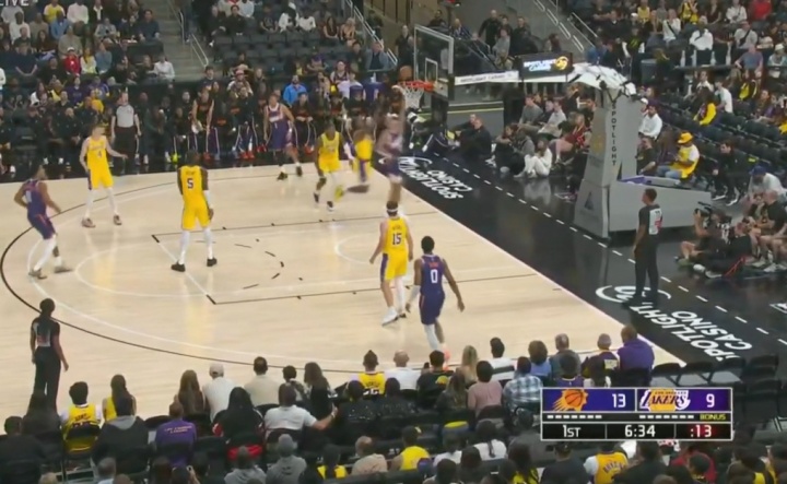 太阳精妙配合晃晕布朗尼和艾顿！湖人喊停！