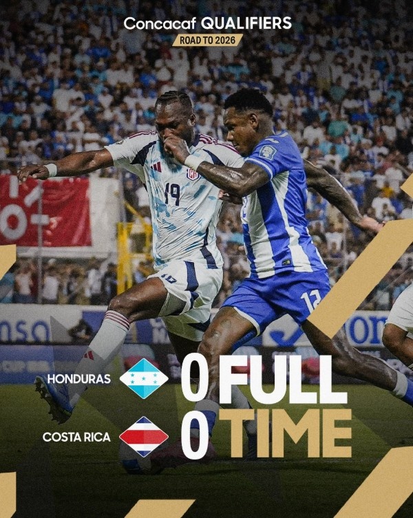 世预赛哥斯达黎加0-0闷平洪都拉斯，2场2分暂列小组第三